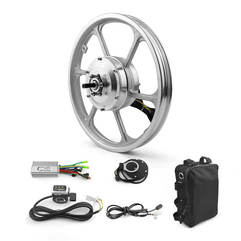 16 Inch 350W Brushless Geared Motor Mag Wheel with PAS Accelerator for Front Hub Drive Scooter Small Bike Bicycle Thumb Throttle24V350W