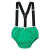 Baby Boy Jungle Safari Theme First 1st Birthday Cake Smash Outfit Cotton Short Sleeve Romper Bodysuit Diaper Cover Shorts Pants Bloomers Y-back Suspenders Crown Headband 4pcs Set Green 12-18 Months view 4