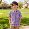 Bienzoe Boys Short Sleeve Shirt: Kids Button Down Plaid Tops Rose/Marine 3/4 view 2