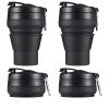 EASYXQ 2PACK Collapsible Coffee Cup, 16 OZ 480ml Silicone Folding Camping Mug, Leak Proof BPA Free Portable Sport Bottle with Lids for hiking, Microwave & Dishwasher Safe (Black) view 1