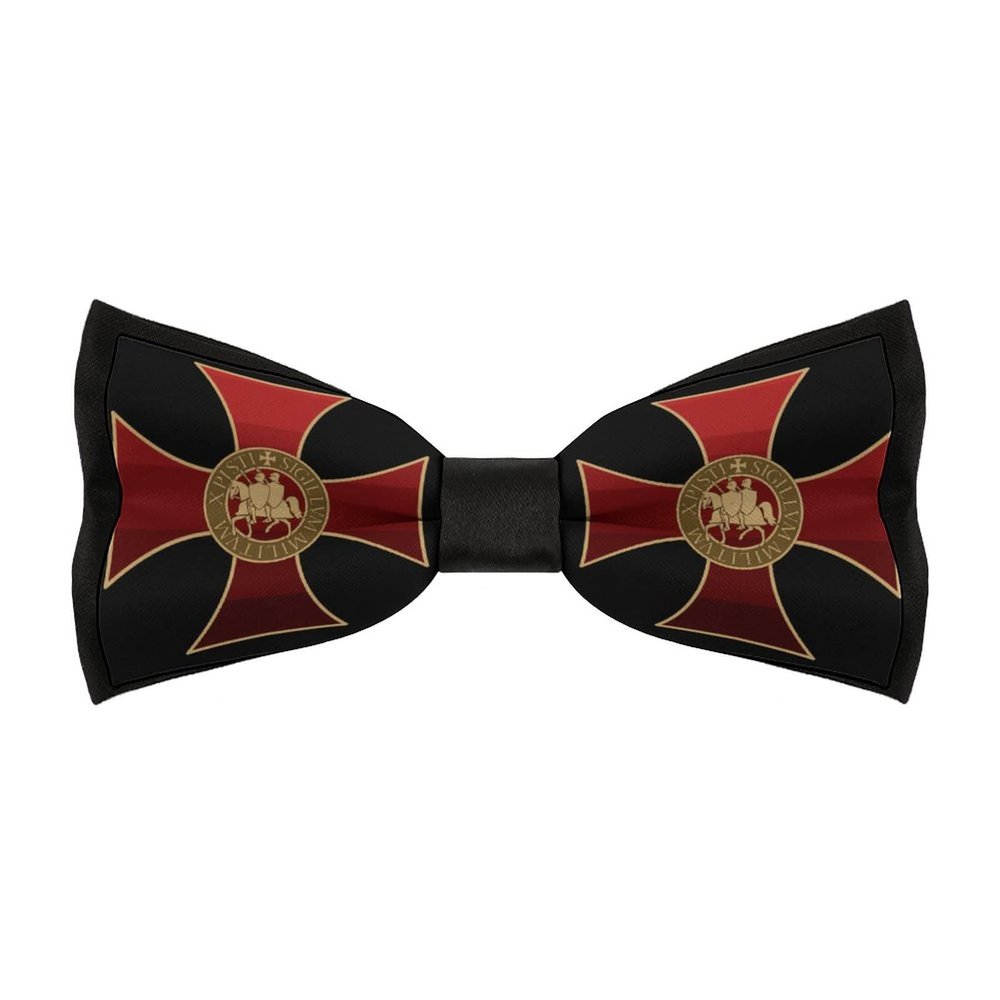 Templar Knight Logo Mens Bow Ties Classic Bowtie Pre-Tied Novel Fun Pattern for Any Age