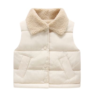 Jeborah Winter Jacket Girls Solid Color Plush Cute Fall Thick Coat Cloak Toddler Infant Button Warm Cardigan Outwear (18-24 Months, White)