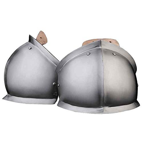 ARTIZANSTORE Medieval Knee Cops Armor SCA Armour 13th Century Cops Combat Armor SCA Fighting Silver Armor Halloween Costume