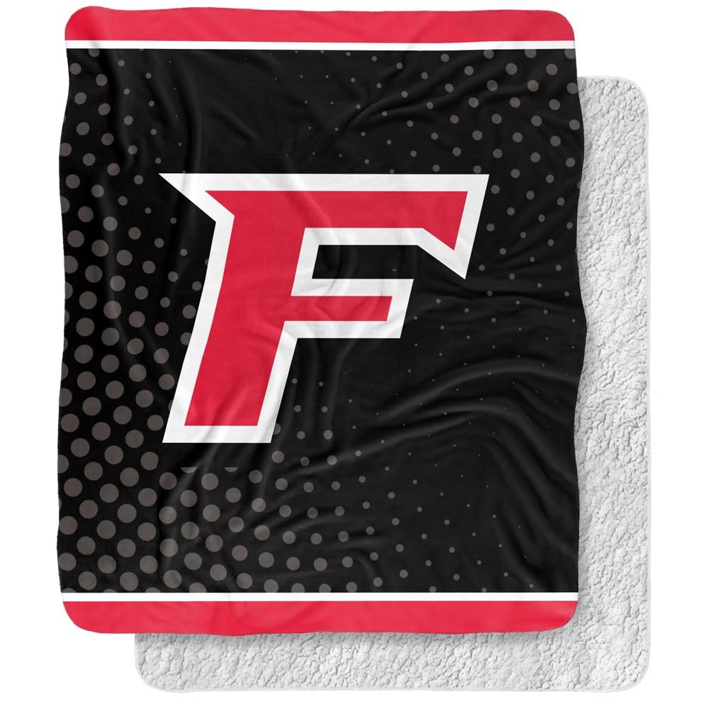 Fairfield University Stags Blanket, 50"x60" Logo Dots, Silky Touch Sherpa Back Super Soft Throw Blanket