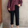 DGHM-JLMY Women's Elastic High Waist Slim Workwear Wrinkle Free Relaxed Fit Pant Loose Casual Pocket Straight Leg Trousers (Black,Medium,5,OZ) view 3