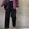 DGHM-JLMY Women's Elastic High Waist Slim Workwear Wrinkle Free Relaxed Fit Pant Loose Casual Pocket Straight Leg Trousers (Black,Medium,5,OZ) view 4