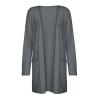 AMIMOJY Womens Cardigan Casual Solid Color Long Sleeve Outerwear Plus Size Front Open Coats with Pockets S-5XL Grey view 4