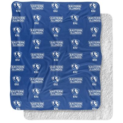 Eastern Illinois University Panthers Logo Pattern Silky Touch Sherpa Back Super Soft Throw Blanket,Logo Pattern