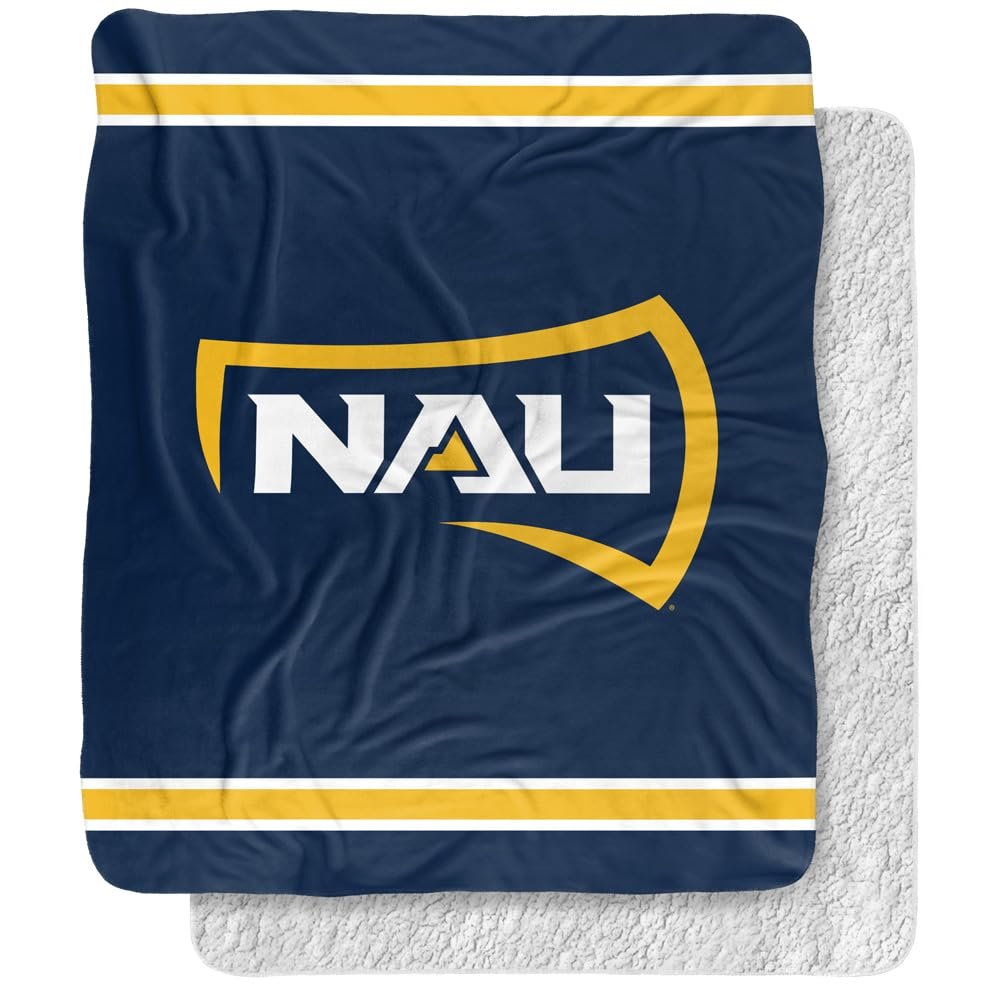 Northern Arizona University Lumberjacks Blanket, 50"x60" Primary Logo, Silky Touch Sherpa Back Super Soft Throw Blanket