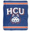 Houston Christian University Huskies Primary Logo Silky Touch Sherpa Back Super Soft Throw Blanket,Primary Logo view 2