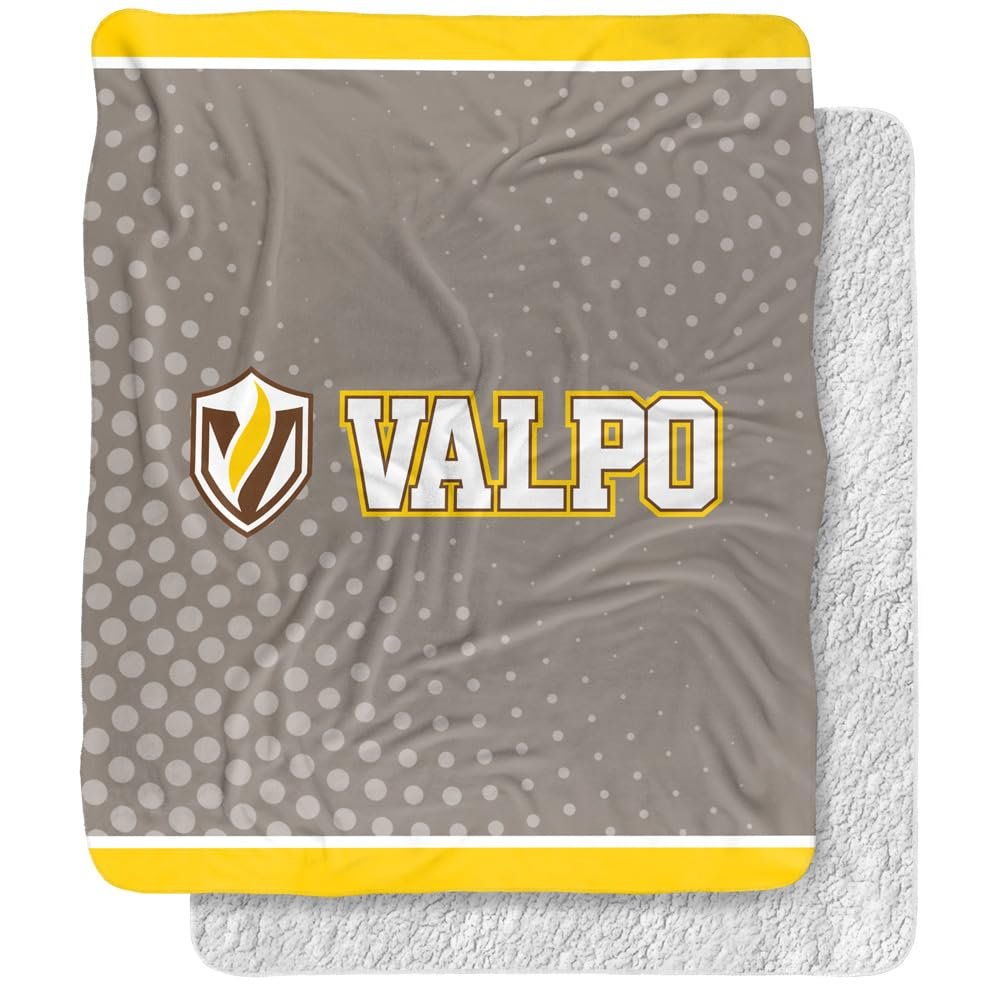Valparaiso University Beacons Logo Dots Silky Touch Sherpa Back Super Soft Throw Blanket,Logo Dots