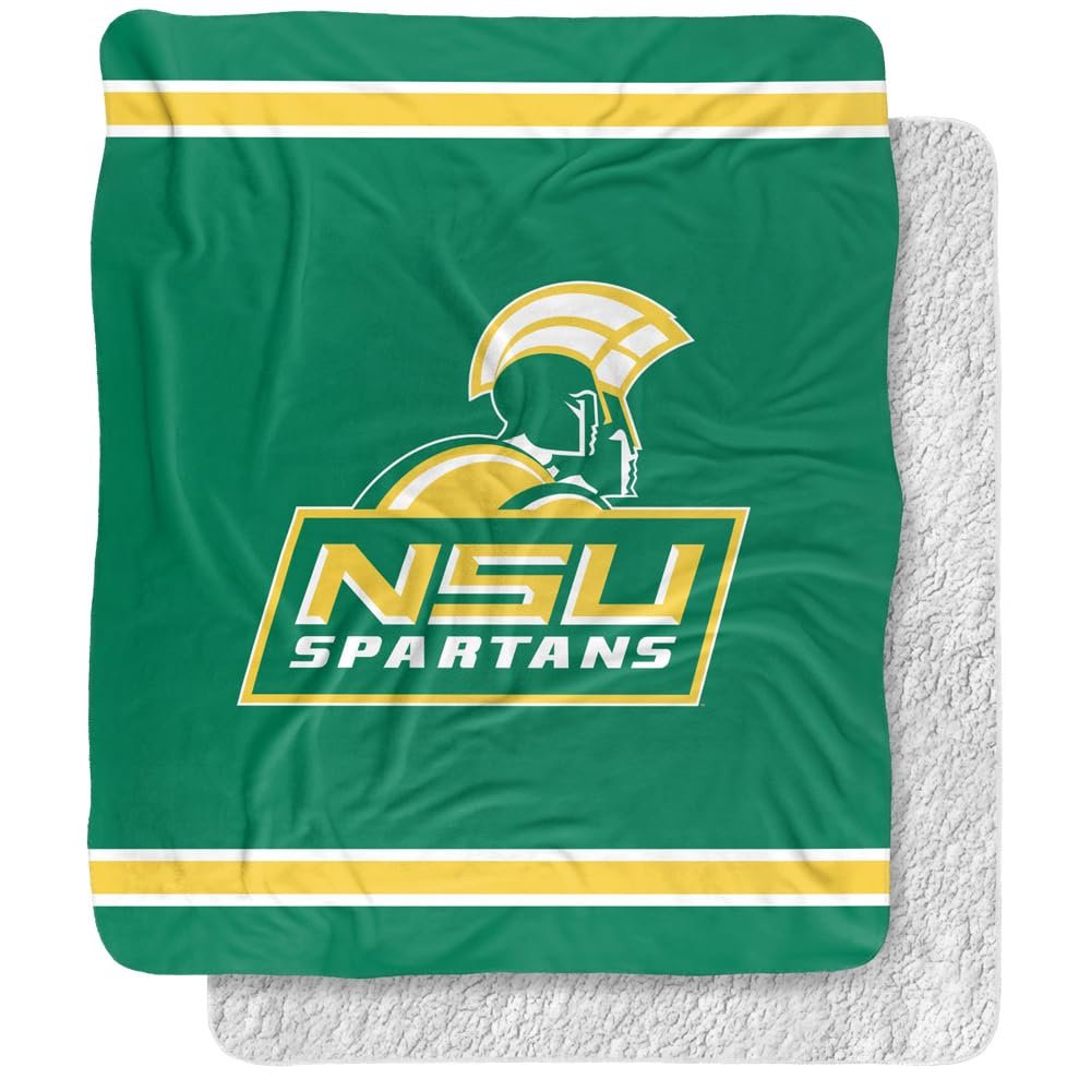 Norfolk State University Primary Logo Silky Touch Sherpa Back Super Soft Throw Blanket,Primary Logo