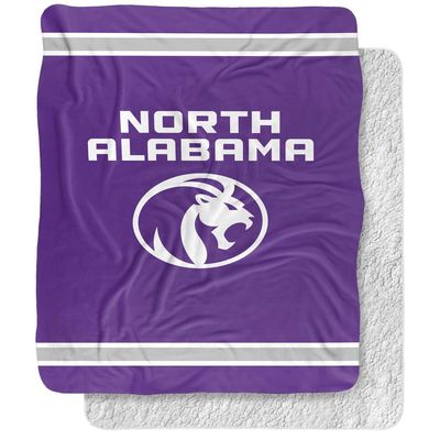 University of North Alabama Lions Primary Logo Silky Touch Sherpa Back Super Soft Throw Blanket,Primary Logo