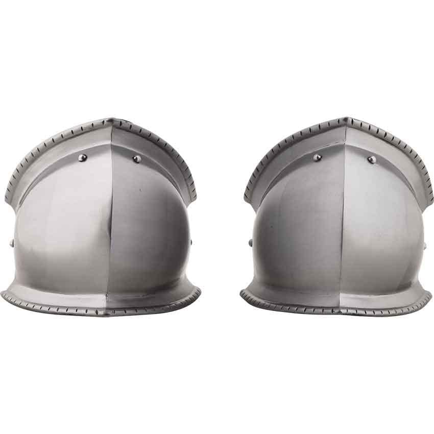 ARTIZANSTORE Medieval Classic Knights Steel Poleyns Knee Cops Armor SCA Armour SCA Fighting Silver Armor Halloween Costume