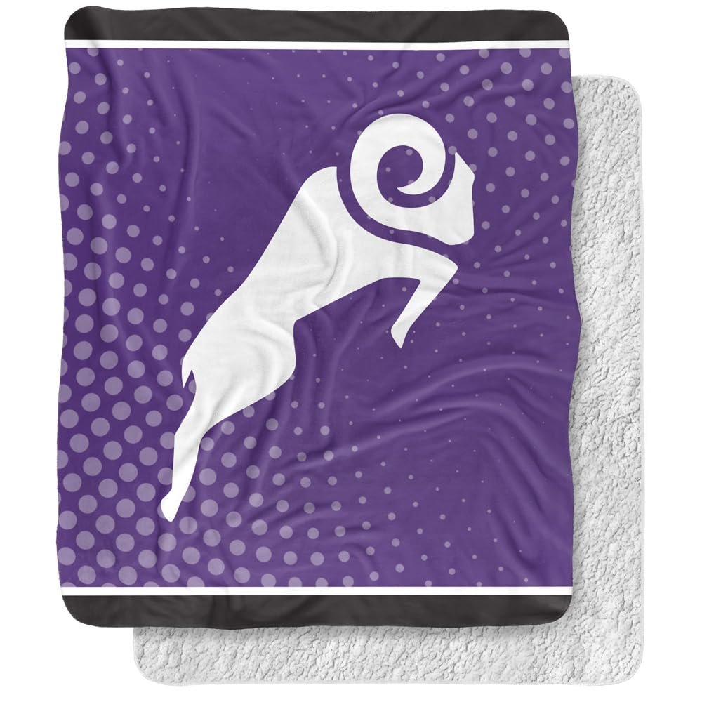 Cornell College Rams Blanket, 50"x60" Logo Dots, Silky Touch Sherpa Back Super Soft Throw Blanket