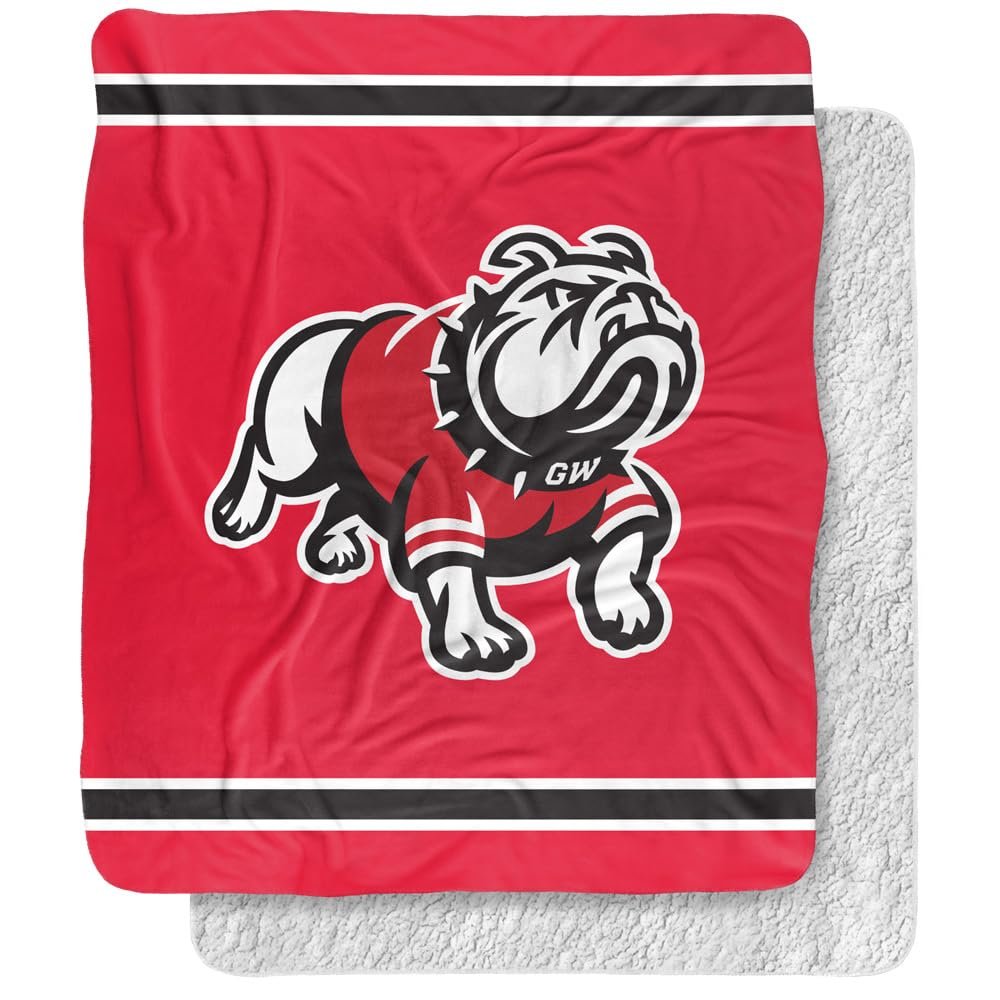Gardner-Webb University Runnin' Bulldogs Primary Logo Silky Touch Sherpa Back Super Soft Throw Blanket,Primary Logo