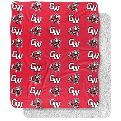 Gardner-Webb University Runnin' Bulldogs Logo Pattern Silky Touch Sherpa Back Super Soft Throw Blanket,Logo Pattern