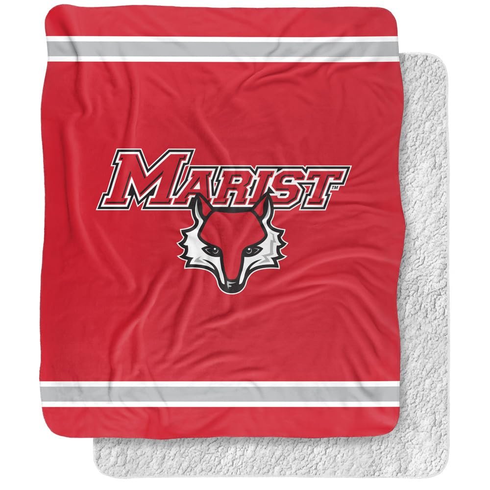 Marist College Primary Logo Silky Touch Sherpa Back Super Soft Throw Blanket,Primary Logo