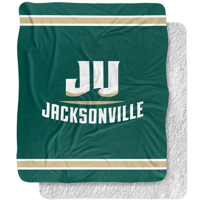 Jacksonville University Dolphins Primary Logo Silky Touch Sherpa Back Super Soft Throw Blanket,Primary Logo