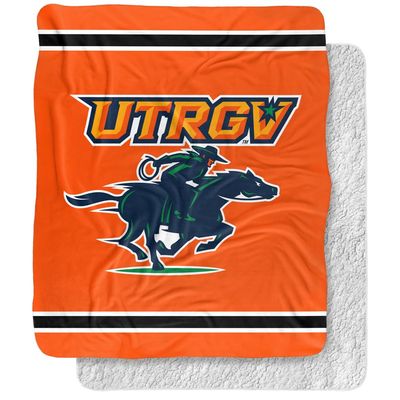 University of Texas Rio Grande Valley Vaqueros Blanket, 50"x60" Primary Logo, Silky Touch Sherpa Back Super Soft Throw Blanket