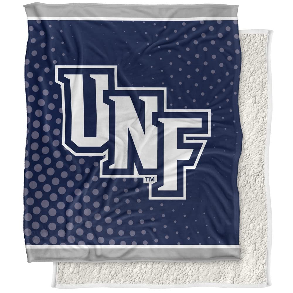 University of North Florida Logo Dots Silky Touch Sherpa Back Super Soft Throw Blanket,Logo Dots