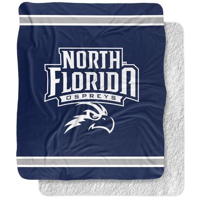 University of North Florida Primary Logo Silky Touch Sherpa Back Super Soft Throw Blanket,Primary Logo