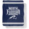 University of North Florida Primary Logo Silky Touch Sherpa Back Super Soft Throw Blanket,Primary Logo view 1
