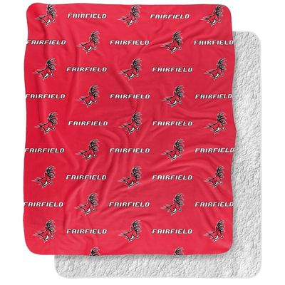 Fairfield University Stags Blanket, 50"x60" Logo Pattern, Silky Touch Sherpa Back Super Soft Throw Blanket
