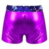 Sxiwei Kids Girls Shiny Metallic Gymnastics Dance Bottoms Printed Gym Fitness Sports Booty Shorts Fairy Navy 10 Years view 2