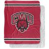 Central Washington University Wildcats Primary Logo Silky Touch Sherpa Back Super Soft Throw Blanket,Primary Logo view 1