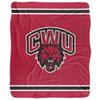 Central Washington University Wildcats Primary Logo Silky Touch Sherpa Back Super Soft Throw Blanket,Primary Logo view 2