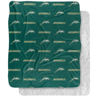 Jacksonville University Dolphins Logo Pattern Silky Touch Sherpa Back Super Soft Throw Blanket,Logo Pattern