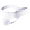 JEsilunmaMY Mens Seamless Underwear Ice Silk Low Rise U Convex Pouch G-String Thong Solid Color Breathable T-Back Panties (White,Small) view 1