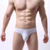 JEsilunmaMY Mens Seamless Underwear Ice Silk Low Rise U Convex Pouch G-String Thong Solid Color Breathable T-Back Panties (White,Small) view 2