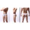 JEsilunmaMY Mens Seamless Underwear Ice Silk Low Rise U Convex Pouch G-String Thong Solid Color Breathable T-Back Panties (White,Small) view 4