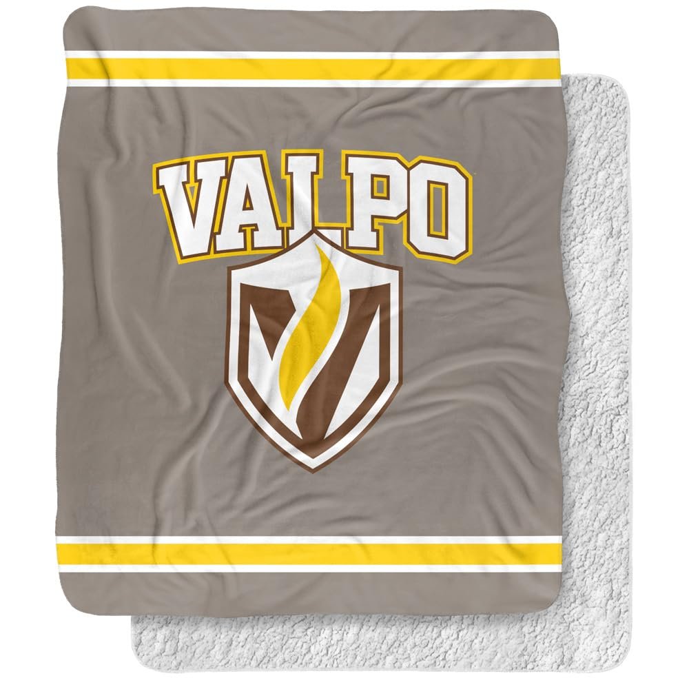Valparaiso University Beacons Primary Logo Silky Touch Sherpa Back Super Soft Throw Blanket,Primary Logo