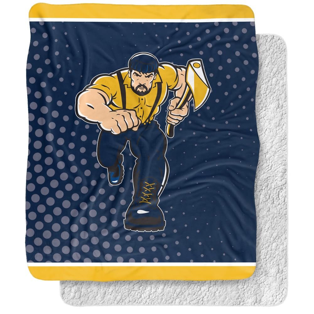Northern Arizona University Lumberjacks Blanket, 50"x60" Logo Dots, Silky Touch Sherpa Back Super Soft Throw Blanket