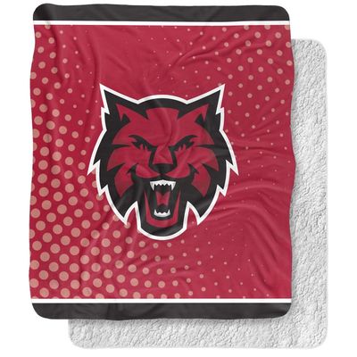 Central Washington University Wildcats Logo Dots Silky Touch Sherpa Back Super Soft Throw Blanket,Logo Dots