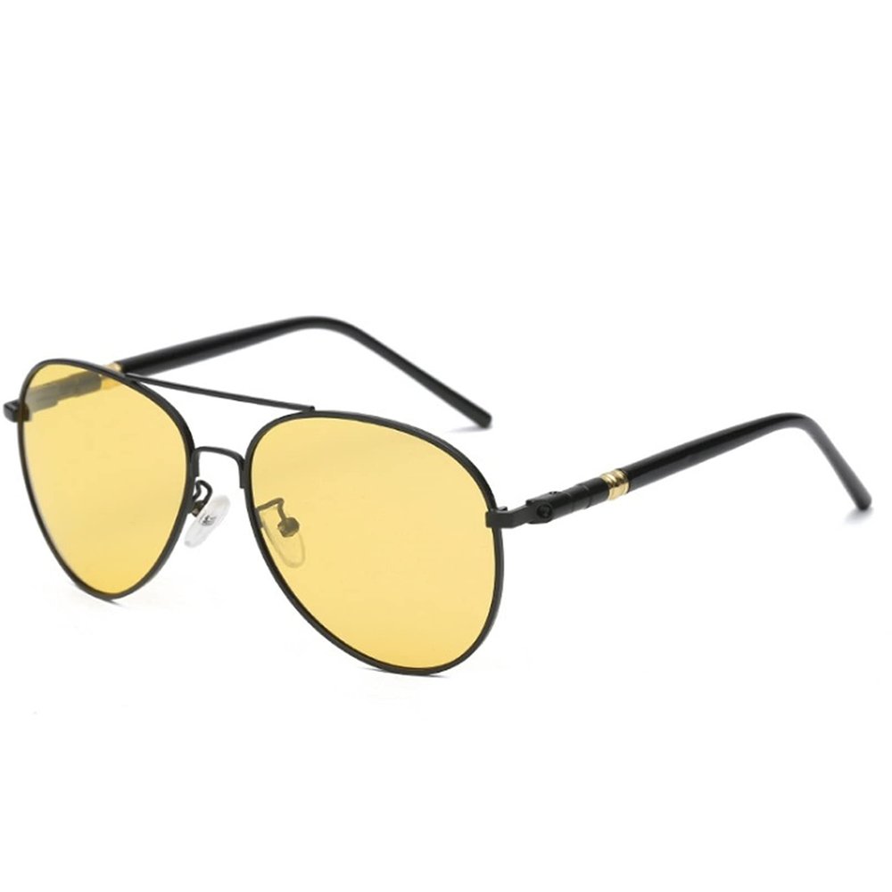 WIRUN Night Vision Glasses Anti-Glare Polarized UV400 Aviator Night Driving Glasses for Men & Women Fishing Cycling Golf (Black)