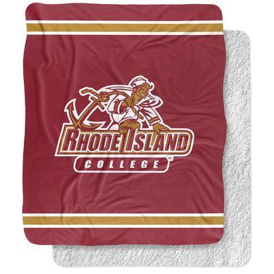 Rhode Island College Anchorman Primary Logo Silky Touch Sherpa Back Super Soft Throw Blanket,Primary Logo
