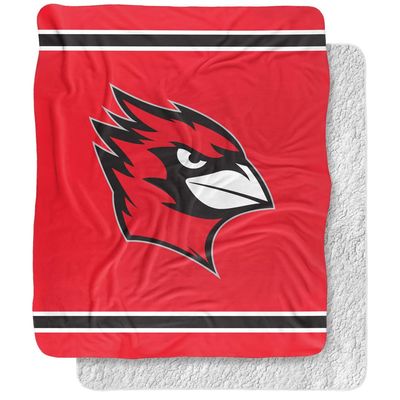 Wesleyan University Cardinals Primary Logo Silky Touch Sherpa Back Super Soft Throw Blanket,Primary Logo