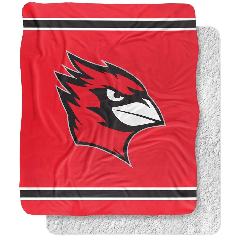 Wesleyan University Cardinals Primary Logo Silky Touch Sherpa Back Super Soft Throw Blanket,Primary Logo
