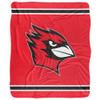 Wesleyan University Cardinals Primary Logo Silky Touch Sherpa Back Super Soft Throw Blanket,Primary Logo view 2