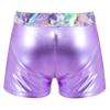 Manyakai Kids Girls Shiny Metallic Ballet Dance Shorts Gym Workout Bottom Gymnastics Shorts Bright Shadow Pink 14 Years view 2