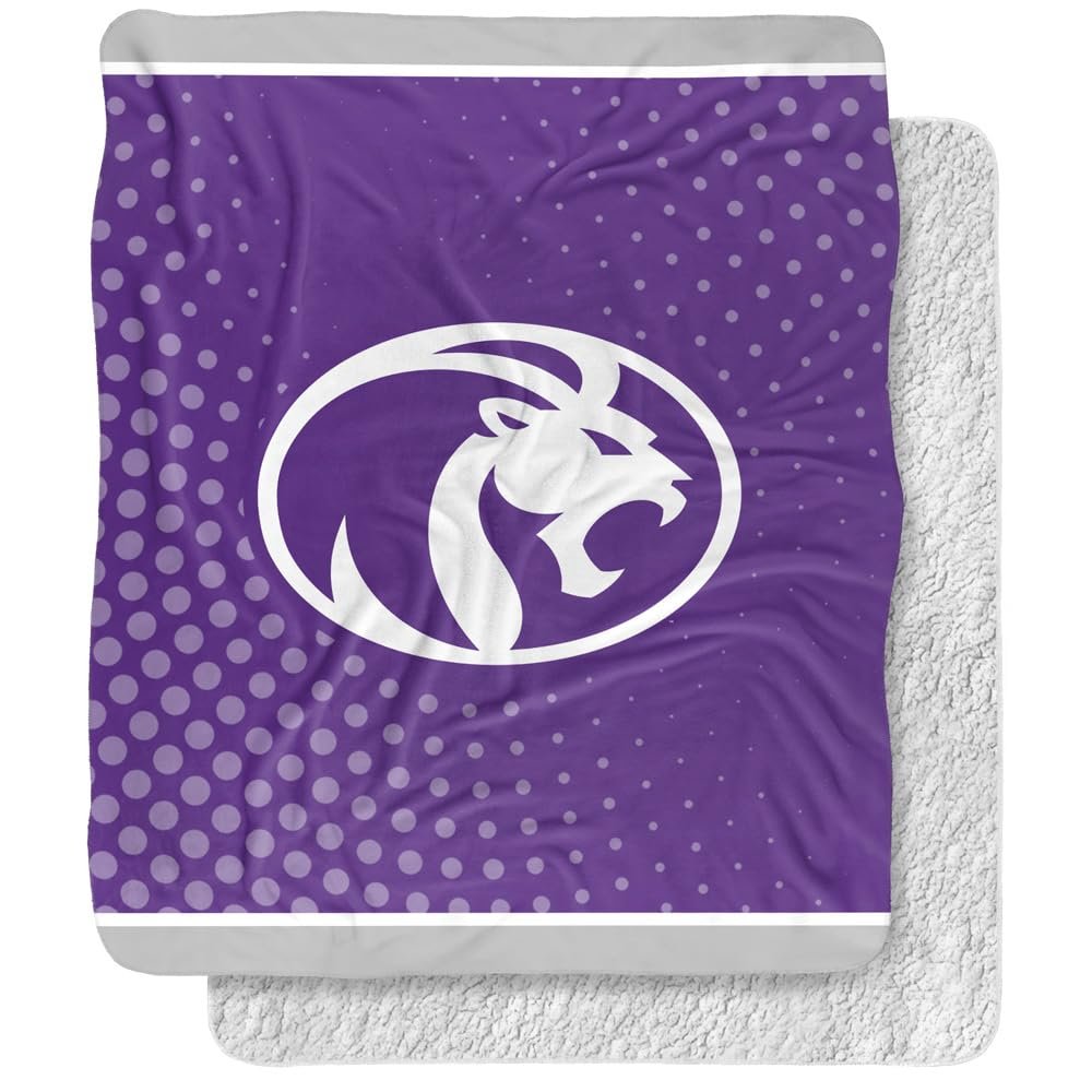 University of North Alabama Lions Logo Dots Silky Touch Sherpa Back Super Soft Throw Blanket,Logo Dots