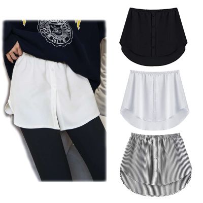 3 Pieces Shirt Extender for Women Adjustable Layering Fake Top Lower Sweep Shirt Half Length Skirt, Security of under skirts (A SET,3XL)