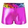 Manyakai Kids Girls Shiny Metallic Ballet Dance Shorts Gym Workout Bottom Gymnastics Shorts Starry Rainbow 6 Years view 1