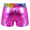 Manyakai Kids Girls Shiny Metallic Ballet Dance Shorts Gym Workout Bottom Gymnastics Shorts Starry Rainbow 6 Years view 2