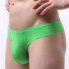 JEsilunmaMY Mens Seamless Underwear Ice Silk Low Rise U Convex Pouch G-String Thong Solid Color Breathable T-Back Panties (Green1,Large) view 3