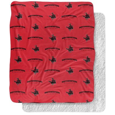 Northwestern Oklahoma State University Rangers Logo Pattern Silky Touch Sherpa Back Super Soft Throw Blanket,Logo Pattern